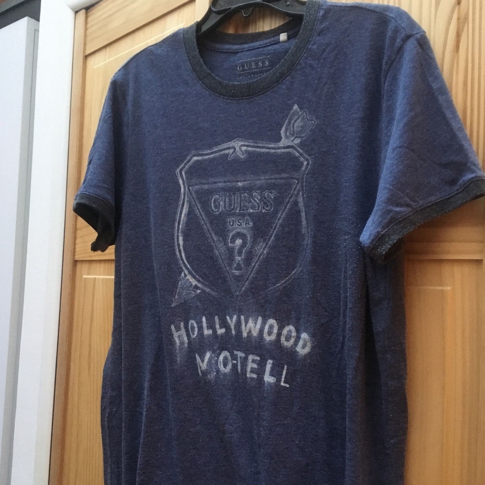 Guess, Tee Shirt, Blue, Size L